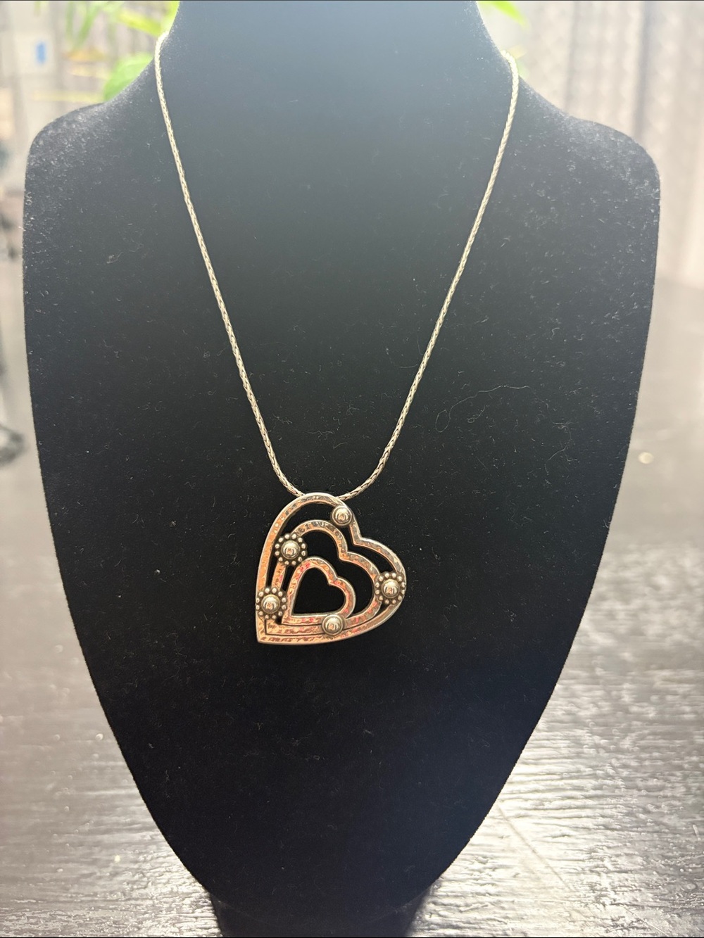 Brighton Two-Tone Heart Pendant Necklace in Silver and Rose Gold